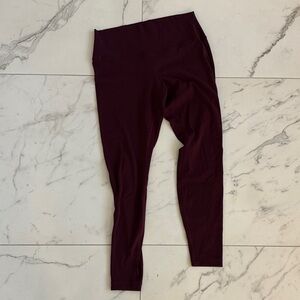 Lulu Align Burgundy leggings